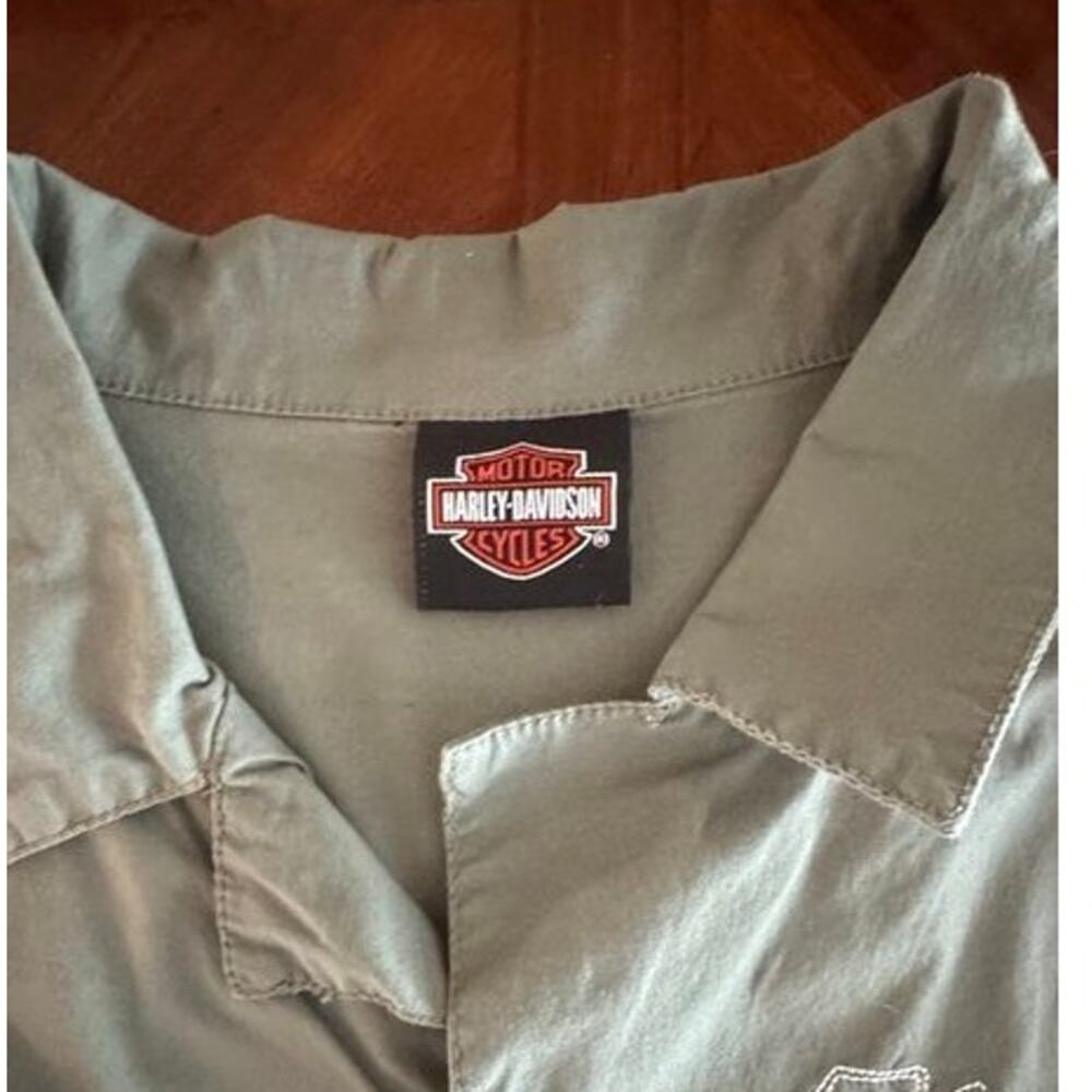 Harley-Davidson St. Thomas USVI Dealer Shirt Women's XL Olive Embroidered - Picture 11 of 12